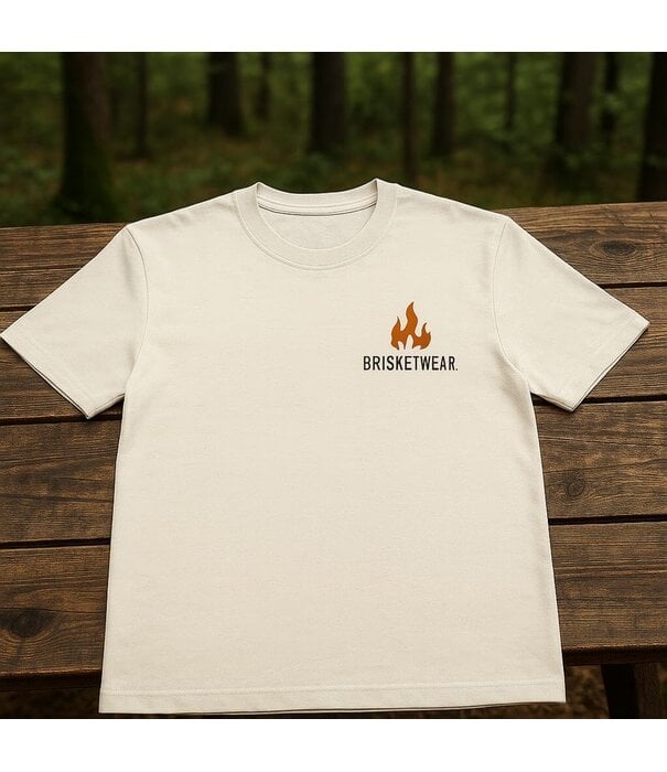 Brisketwear Brisketwear - T-Shirt - Off-White BBQ Quote (Maat M)