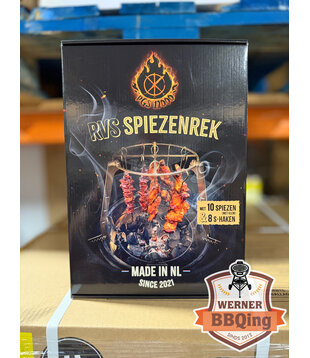 PGS12000 - RVS Spiezenrek (incl. 10x spiezen + klem & 8x S-haken) NIEUW 2026