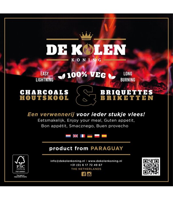 De Kolen Koning De Kolen Koning - Quebracho Houtskool 10 kg (Quebracho)