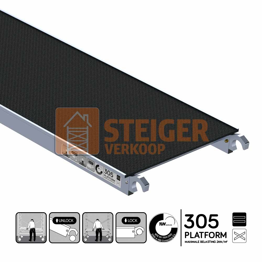 Rolsteiger platform zonder luik 305 cm carbon vloer (lichtgewicht)