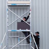 Kamersteiger compact module 1+2+3 75x150 5,8m werkhoogte rubber wiel met stalen spindel