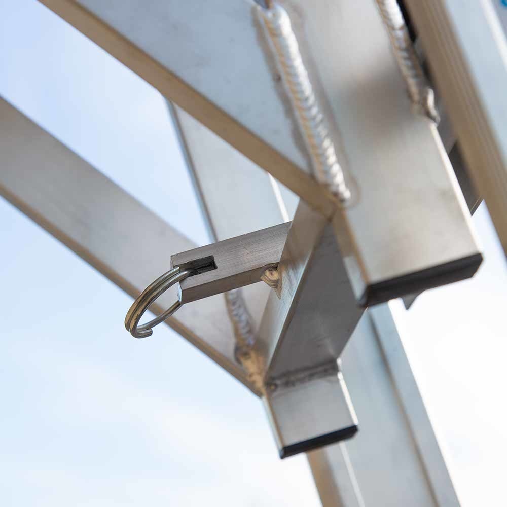 Aluminium ladderafhouder + traanplaat