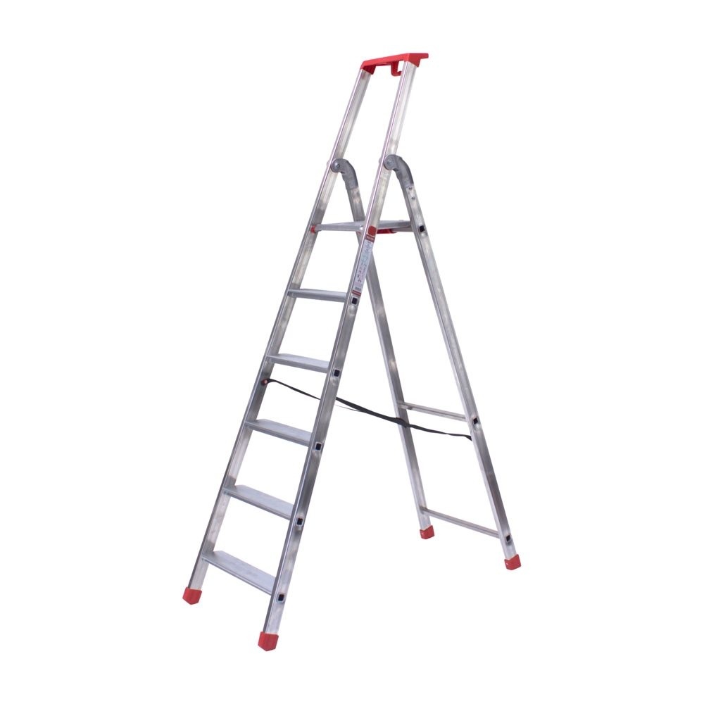 Semi-professionele trap enkel 1x6 treden inclusief platform