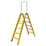 Trap glasvezelversterkt Type DT dubbel 2x6 treden inclusief platform + vaste beugel