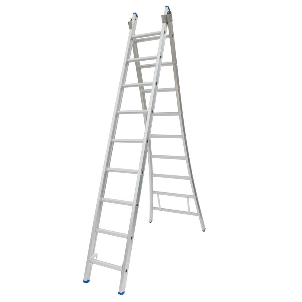 Ladder Type C gecoat dubbel uitgebogen 2x9 sporten