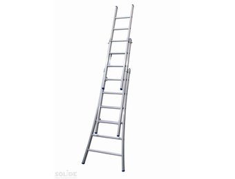 Solide Ladder Type D gecoat driedelig uitgebogen 3x6 sporten