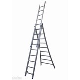 Ladder Type D gecoat driedelig uitgebogen 3x9 sporten