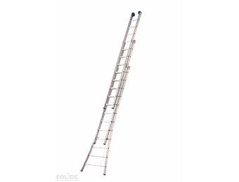 Solide Ladder Type D gecoat driedelig uitgebogen 3x12 sporten + gevelrollen