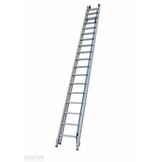 Schuifladder met touw Type E24 gecoat dubbel recht 2x24 sporten + stabiliteitsbalk