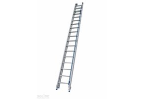 Solide Schuifladder met touw Type E30 gecoat dubbel recht 2x30 sporten + stabiliteitsbalk