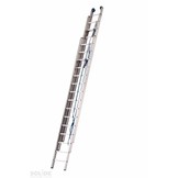 Schuifladder met touw Type F gecoat driedelig recht 3x16 sporten + stabliliteits balk