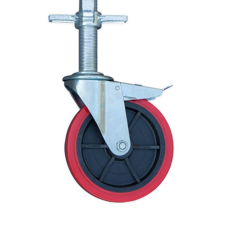 Steigerwiel rubber + stalen spindel set 4 stuks