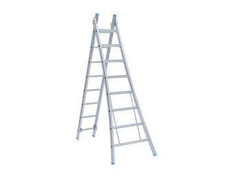 Eurostairs Reform ladder dubbel uitgebogen 2x14 sporten + gevelrollen