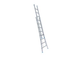 Eurostairs Opsteek ladder dubbel uitgebogen 2x16 sporten + gevelrollen