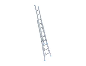 Eurostairs Opsteek ladder dubbel uitgebogen 2x16 sporten + gevelrollen