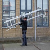 Eurostairs Reform ladder driedelig uitgebogen 3x10 sporten + gevelrollen