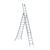 Eurostairs Reform ladder driedelig uitgebogen 3x12 sporten + gevelrollen