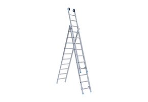 Eurostairs Reform ladder driedelig recht 3x12 sporten + gevelrollen