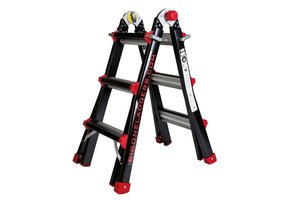 BigOne telescopische vouwladder 4x3 zwart