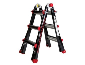 BigOne telescopische vouwladder 4x3 zwart