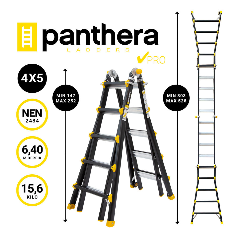 Panthera Multiladder PRO 4x5 Zwart