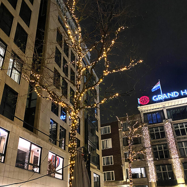 Łączone lampki świąteczne | Ciepła biel | 40 metrów z 400 światełkami | gumowe