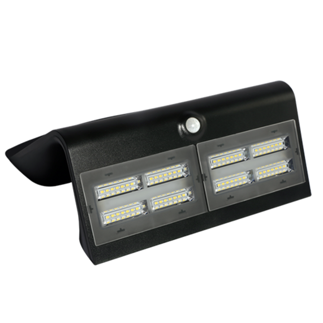 Solarny kinkiet Double Conan 6,8W z czujnikiem - czarny