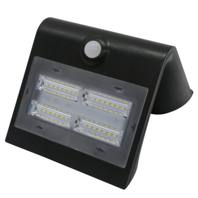 Solarny kinkiet zewnętrzny Single Conan 3,2W z czujnikiem - czarny