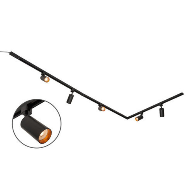 Nowoczesny 1-fazowy system oświetlenia szynowego z reflektorami Juno|3 x1 m