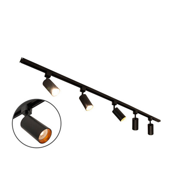 Nowoczesny 1-fazowy system oświetlenia szynowego z reflektorami Juno|1.5 m