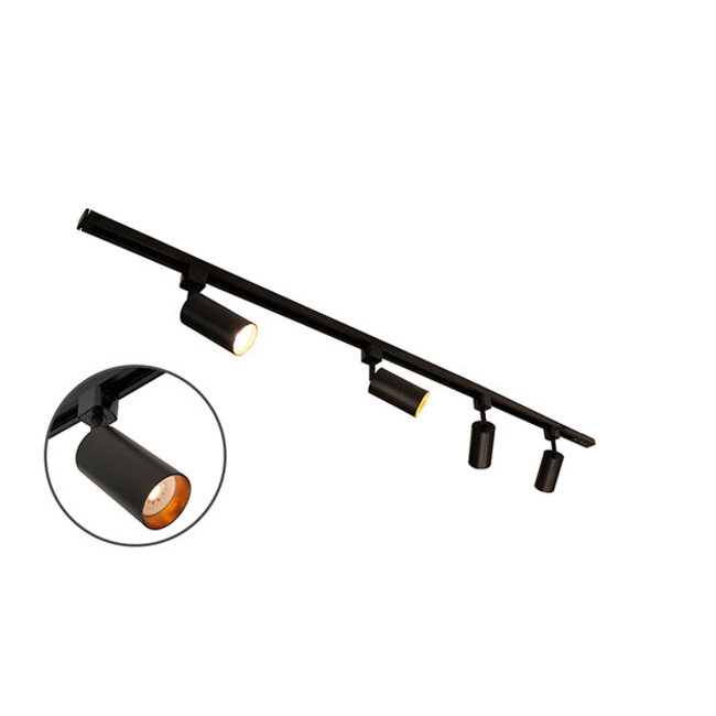 Nowoczesny 1-fazowy system oświetlenia szynowego z reflektorami Juno|1.5 m