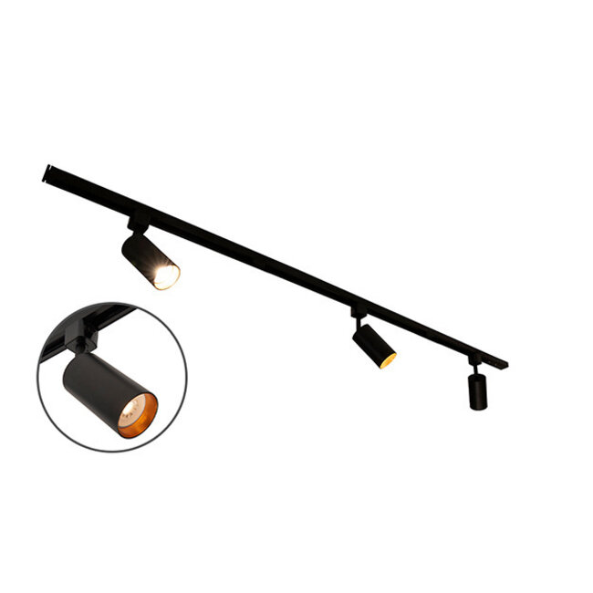 Nowoczesny 1-fazowy system oświetlenia szynowego z reflektorami Juno|1.5 m