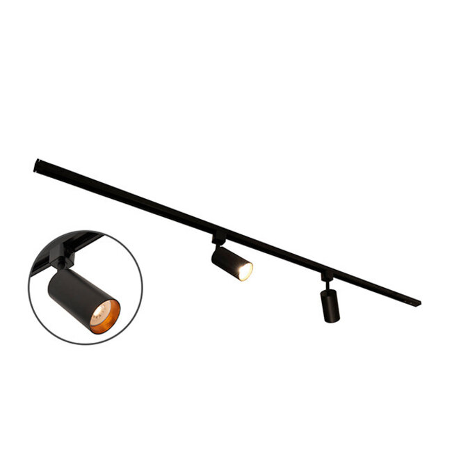 Nowoczesny 1-fazowy system oświetlenia szynowego z reflektorami Juno|1.5 m