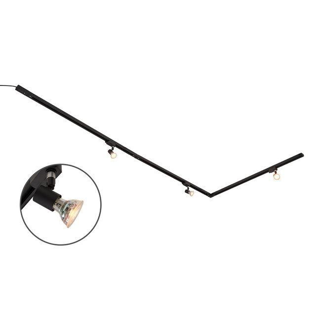 Nowoczesny 1-fazowy system oświetlenia szynowego z reflektorami Stanley|3 x1 m