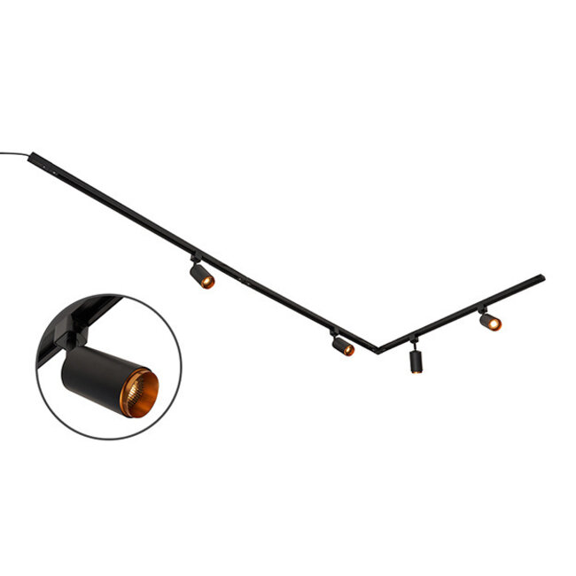 Nowoczesny 1-fazowy system oświetlenia szynowego z reflektorami Jade|3 x1 m