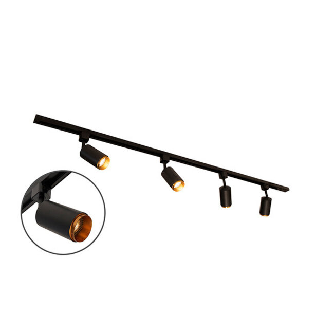 Nowoczesny 1-fazowy system oświetlenia szynowego z reflektorami Jade|1.5 m