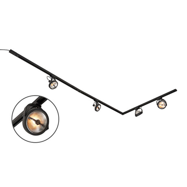 Nowoczesny 1-fazowy system oświetlenia szynowego z reflektorami Skaly| 3x1 m