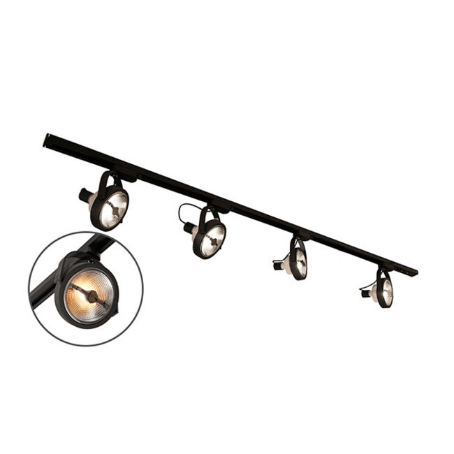 Nowoczesny 1-fazowy system oświetlenia szynowego z reflektorami Skaly |1,5 m