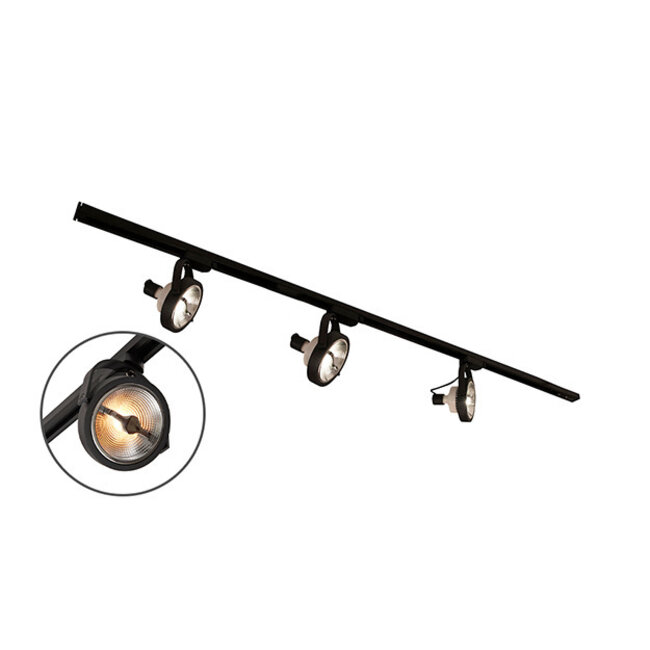 Nowoczesny 1-fazowy system oświetlenia szynowego z reflektorami Skaly |1,5 m