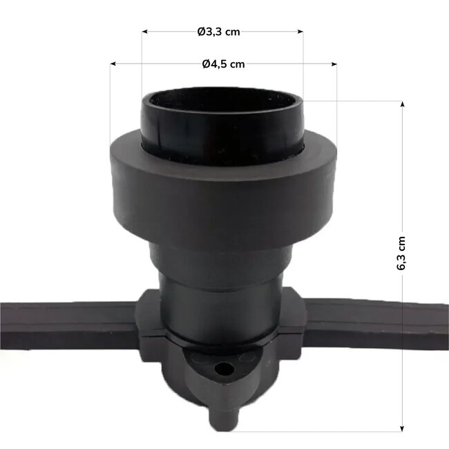Modułowa oprawka E27 z pierścieniem uszczelniającym - czarna