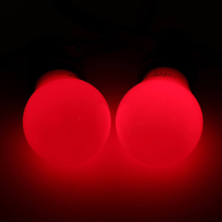 2 i 5 watowa czerwona lampa z dużym kloszem Ø60