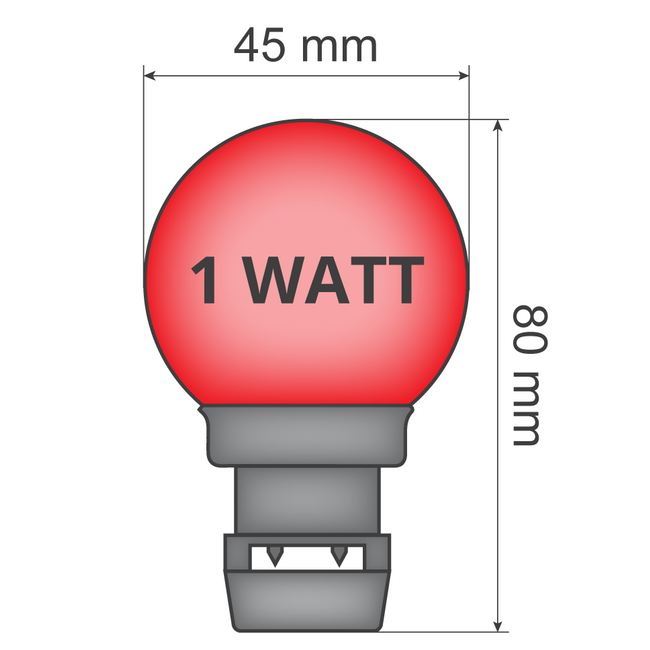 Lampka do girland - Czerwona (bez gniazdka E27)
