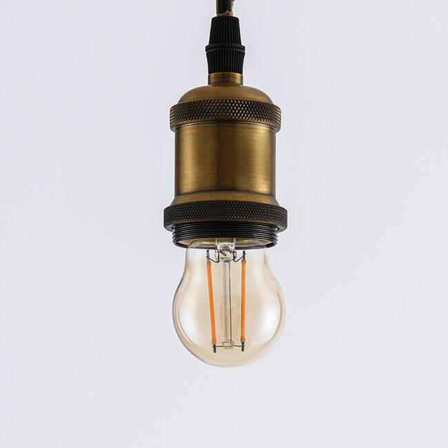 2,5W i 4,5W żarówka z żarnikiem, 2000 K, szkło bursztynowe Ø45 - ściemnialne