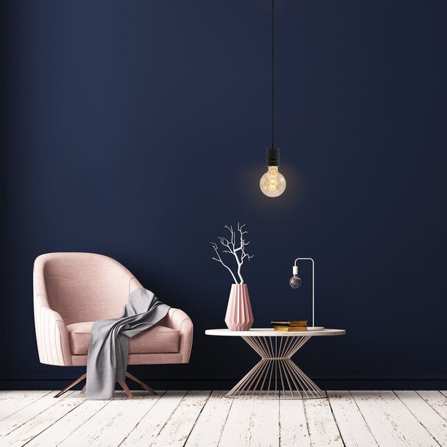 5W lampa spiralna DNA XL, 1800 K, szkło bursztynowe Ø95 - ściemnialne