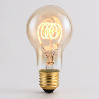 5W lampa z poziomą spiralą, 1800K, szkło bursztynowe Ø60 - ściemnialne