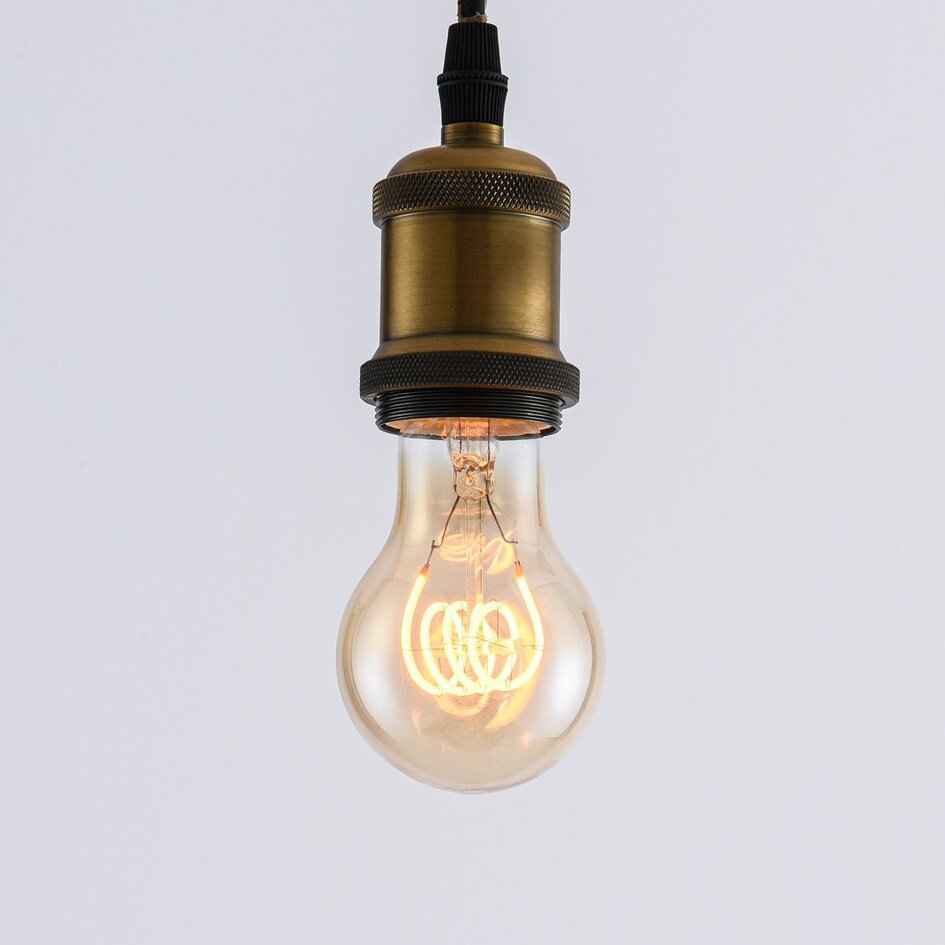 5W lampa z poziomą spiralą, 1800K, szkło bursztynowe Ø60 - ściemnialne