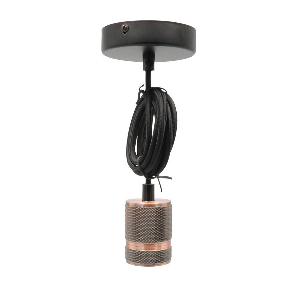 Lampa wisząca w stylu przemysłowym na przewodzie, kolor różowe złoto