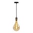 Lampa wisząca na przewodzie – industrialna, w kolorze różowego złota, z żarówką XXL od 8,5 do 10 W, bursztynowe szkło, 2000 K, Ø160 mm