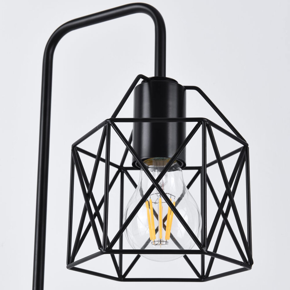 Przemysłowa lampa stołowa z czarnego metalu – Peru