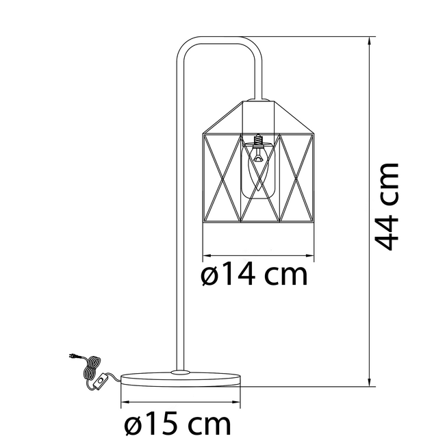 Przemysłowa lampa stołowa z czarnego metalu – Peru